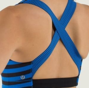 Lululemon Size 4  In A Flash Bra Apex Striped Baroque Blue